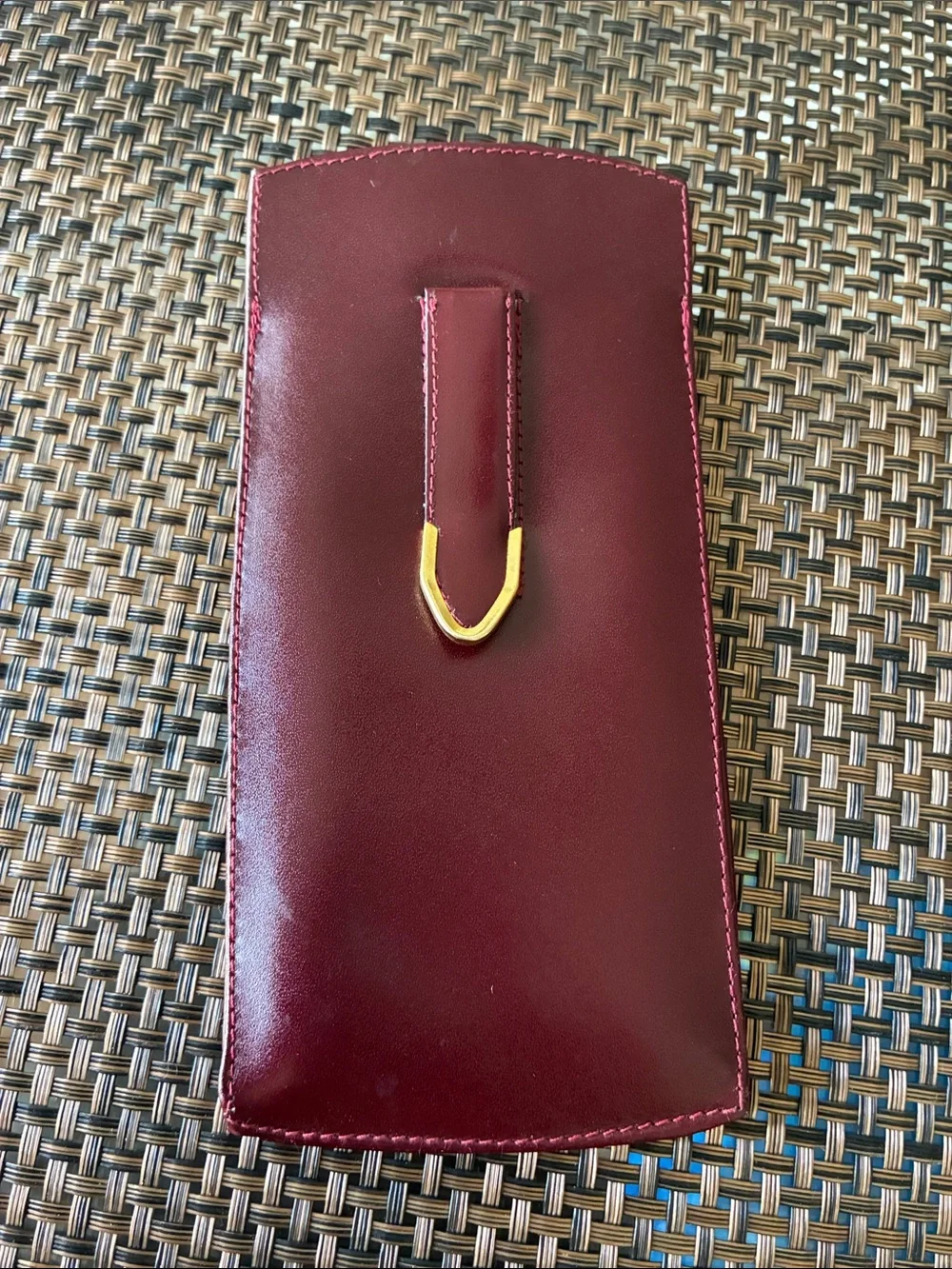 Valentin made in Italy Burgundy Leather Sleeve glasses Case